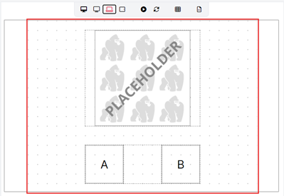 Screenshot showing the red boundary of the stage in the Screen Preview in Task Builder 2