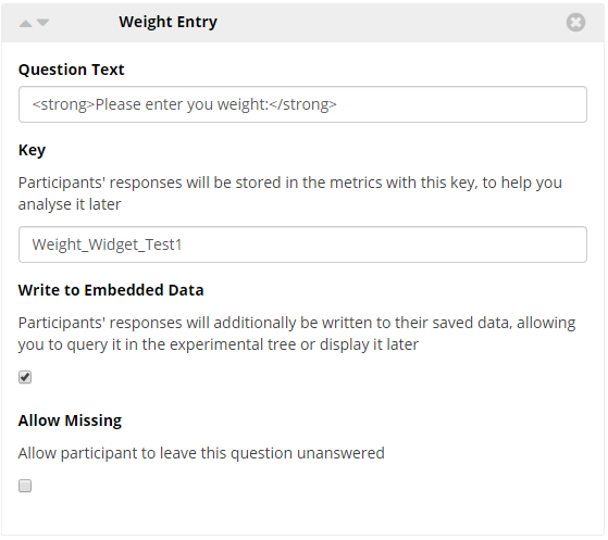 questionnaire widget weight entry1