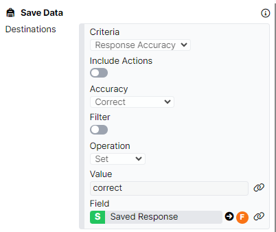 A screenshot of the Save Data component in the Delayed Feedback task.
